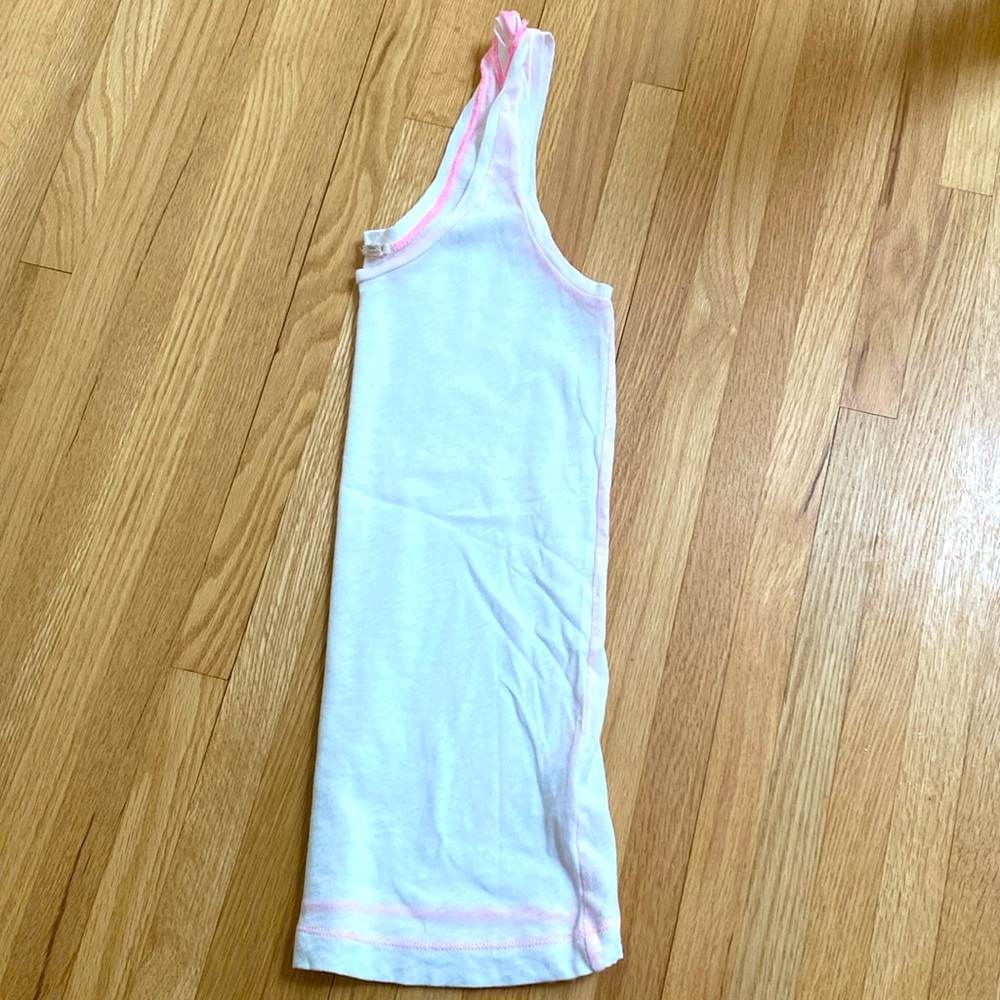 JCrew vintage cotton tank with pink stitching
